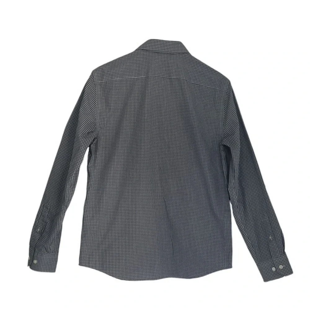 Banana Republic Untucked Fit Gingham Shirt M 100% Cotton Non-Iron Button Down‎